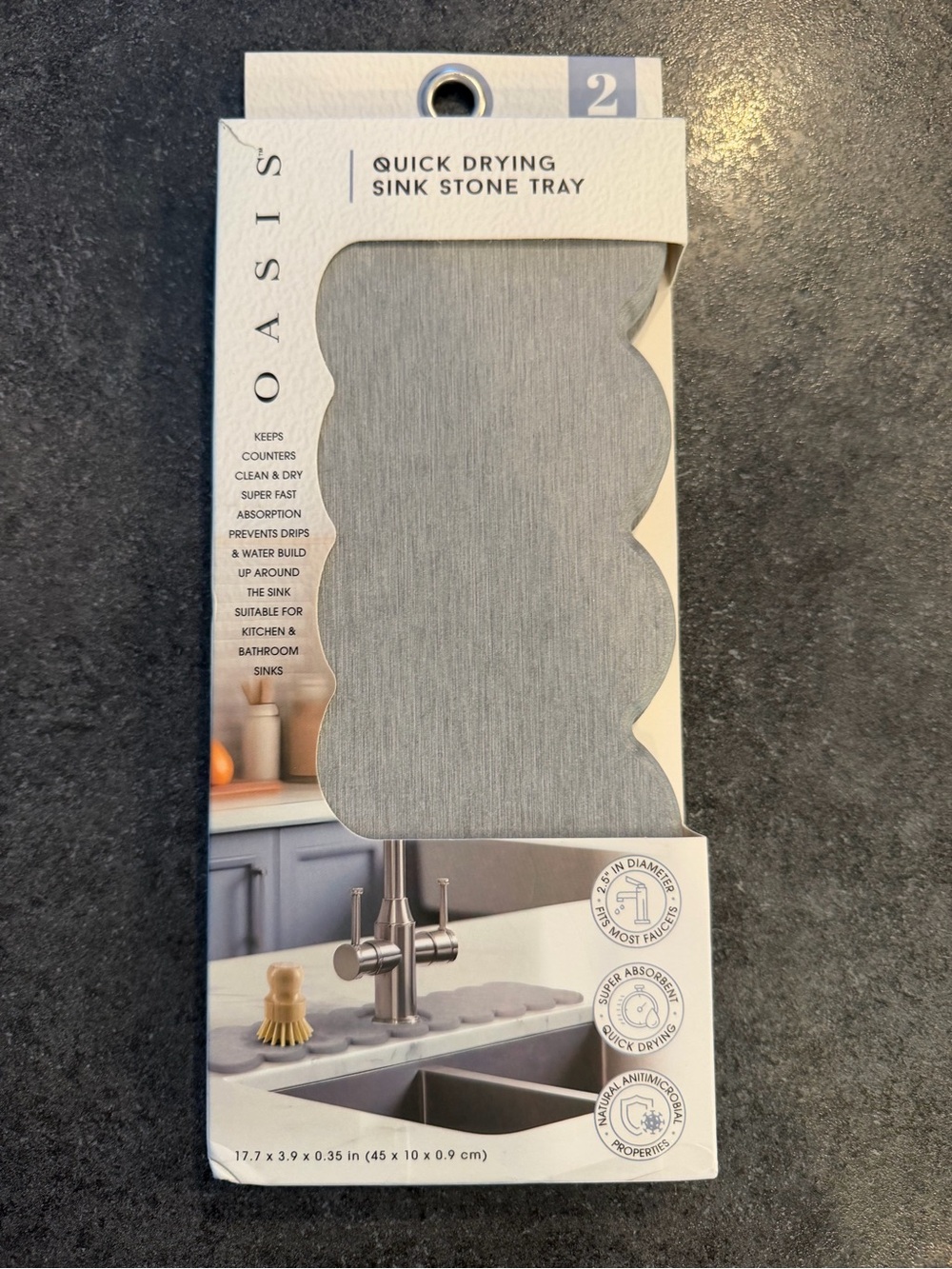 Oasis Sink Stone Tray in Light Gray